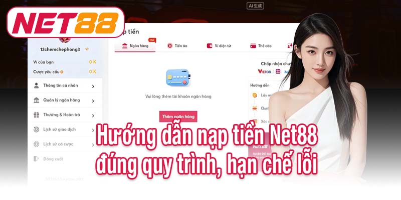 Hướng dẫn nạp tiền Net88 đúng quy trình, hạn chế lỗi